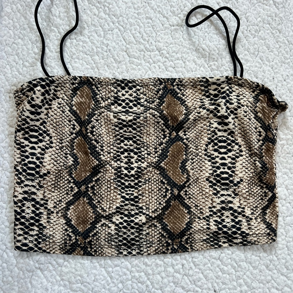 snake print crop top